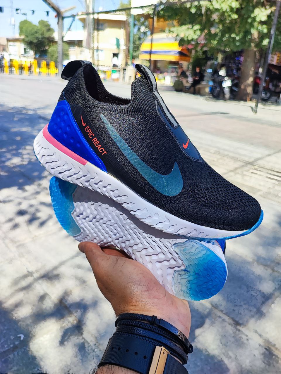 کفش ورزشی زنانه نایک مدل بافتی کد 3046 Nike women's sports shoes, textured model, code 3046