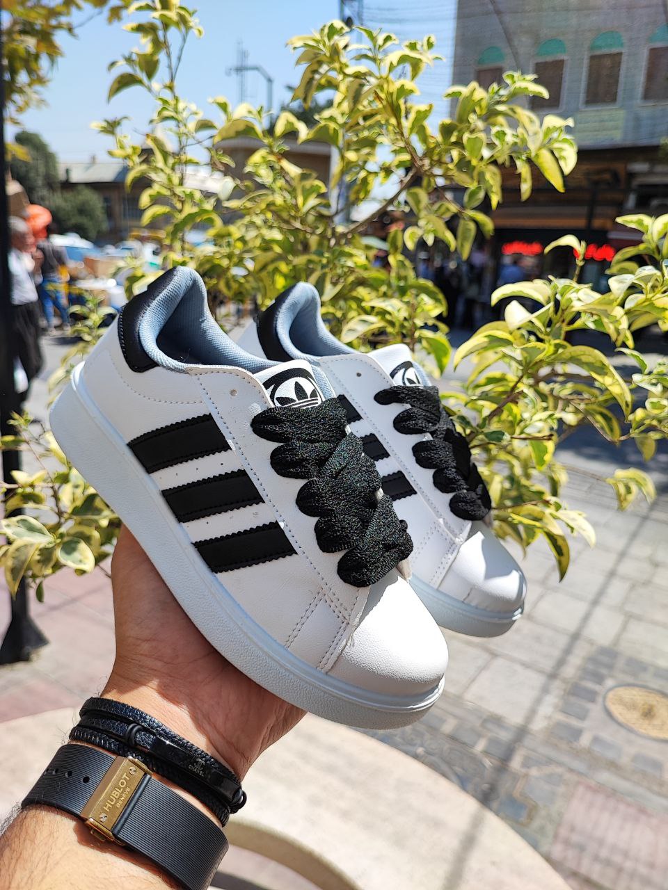 کفش اسپورت آدیداس کامپوس سفید مشکی کد 4023 Adidas Campus White Black Sports Shoes Code 4023