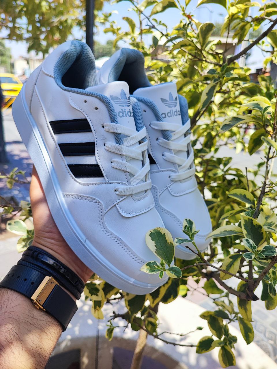 کتونی ونس آدیداس سفید مشکی کد 4027 Adidas Vans sneakers white black code 4027