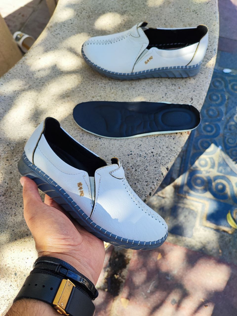 کفش طبی دست دوز زنانه چرمی کد 3058 Women's handmade leather medical shoes, code 3058