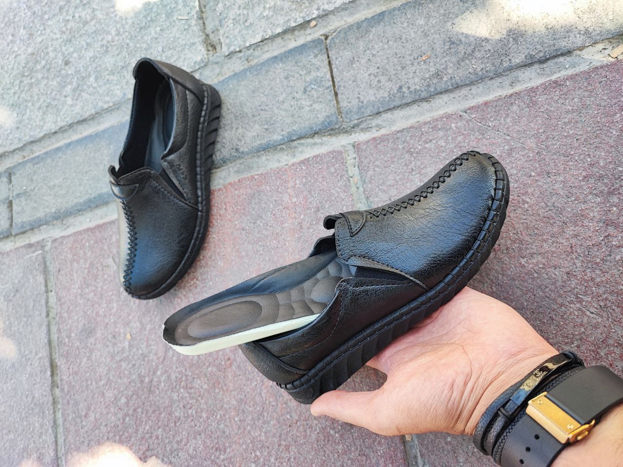 کفش طبی دست دوز زنانه چرمی کد 3059 Women's handmade leather medical shoes, code 3059