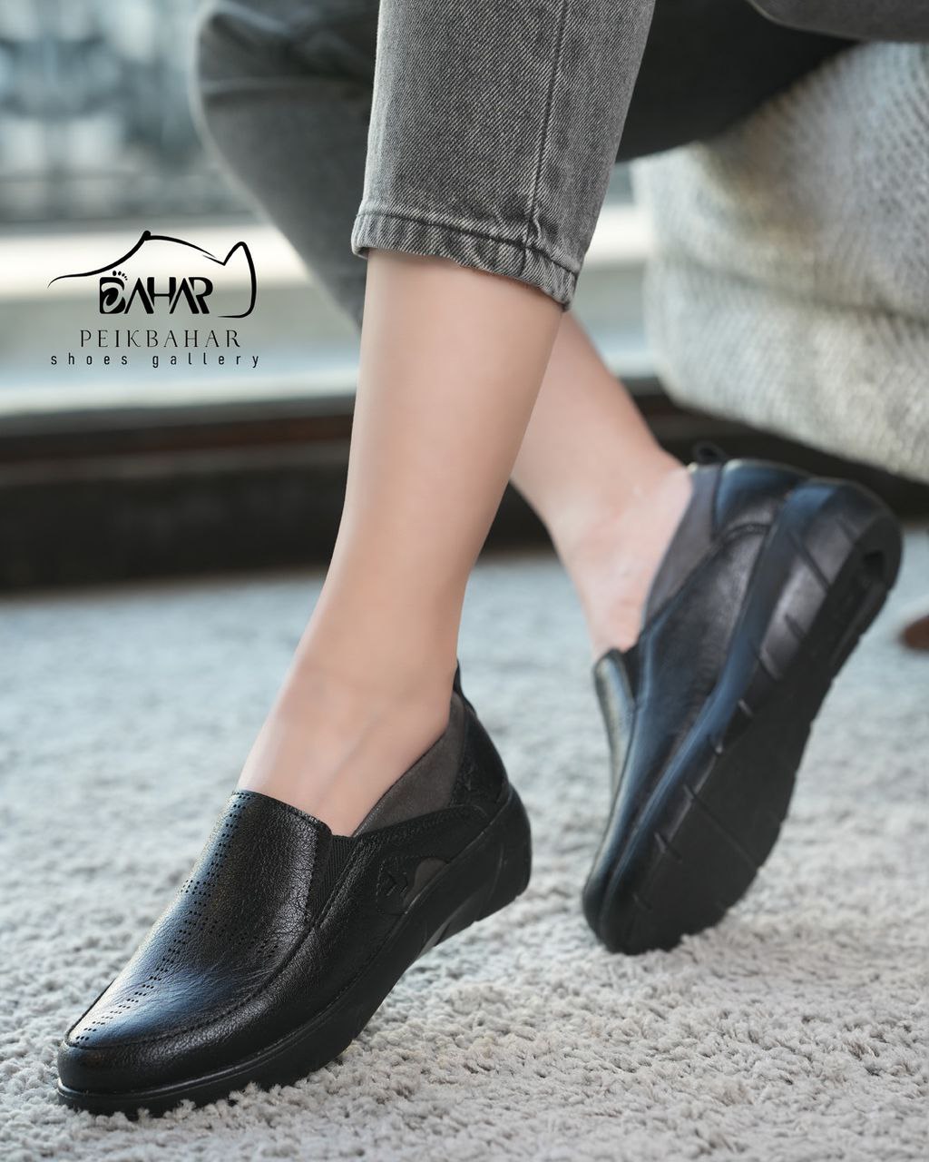 کفش طبی دست دوز زنانه چرمی کد 3061 Women's handmade leather medical shoes, code 3061