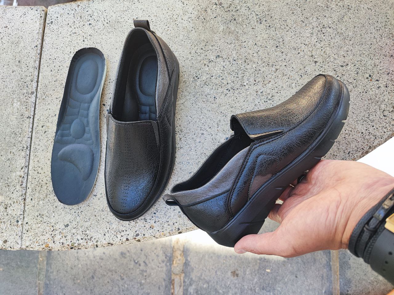 کفش طبی دست دوز زنانه چرمی کد 3061 Women's handmade leather medical shoes, code 3061