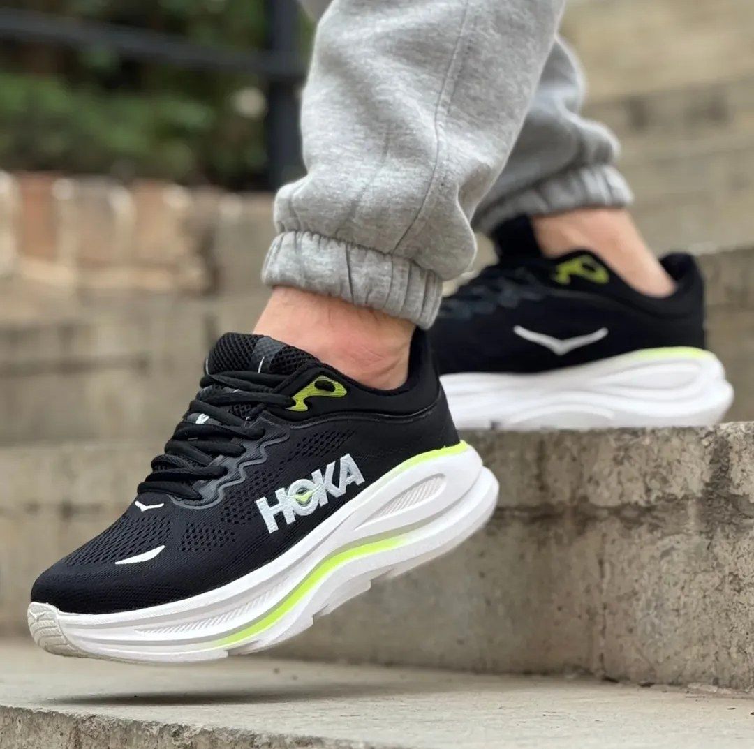 کتونی ورزشی هوکا باندی مشکی و سفید کد 2117 کتونی ورزشی هوکا باندی مشکی و سفید کد 2117