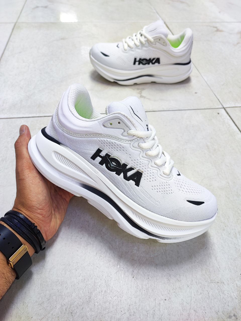 کتونی ورزشی هوکا باندی سفید کد 2118 Hoka Bandai white sports bra code 2118