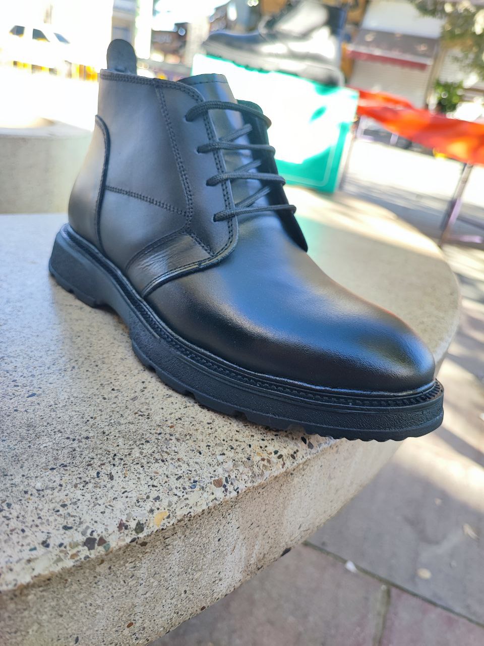 نیم بوت چرمی گاوی بندی مردانه کد 2120 نیم بوت چرمی گاوی بندی مردانه کد 2120