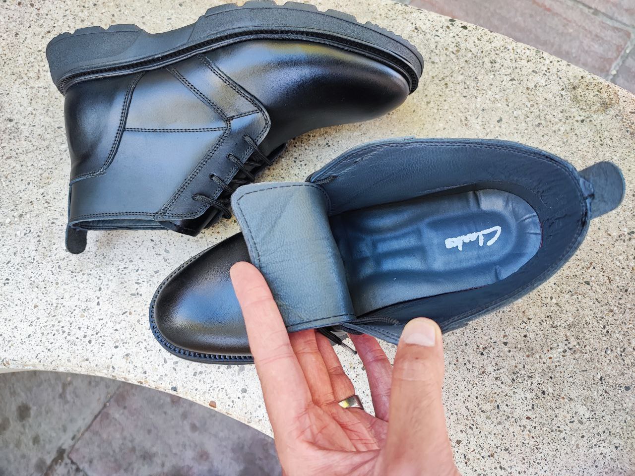 نیم بوت چرمی گاوی بندی مردانه کد 2120 نیم بوت چرمی گاوی بندی مردانه کد 2120