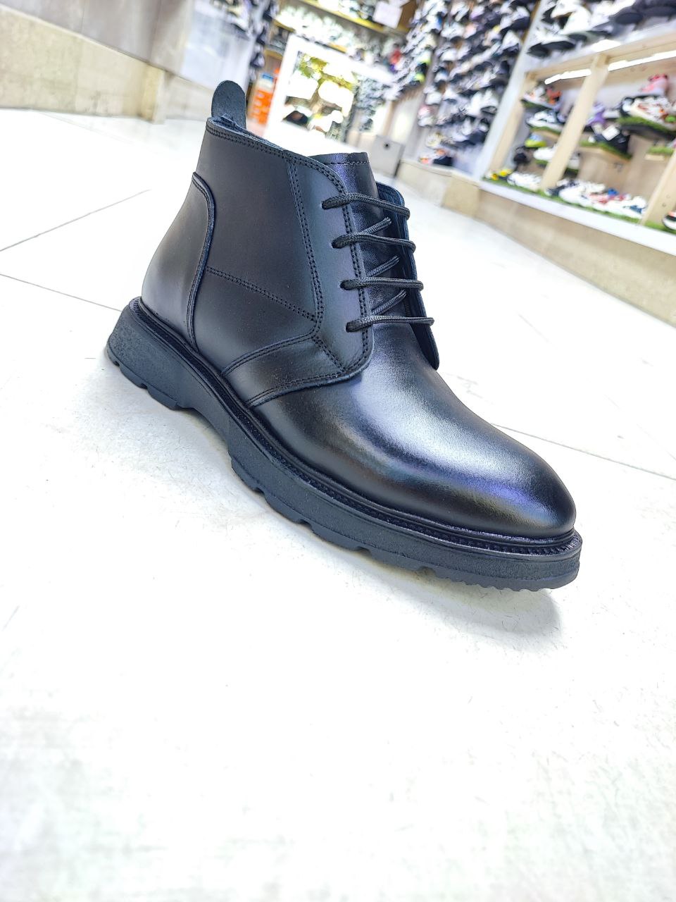 نیم بوت چرمی گاوی بندی مردانه کد 2120 نیم بوت چرمی گاوی بندی مردانه کد 2120