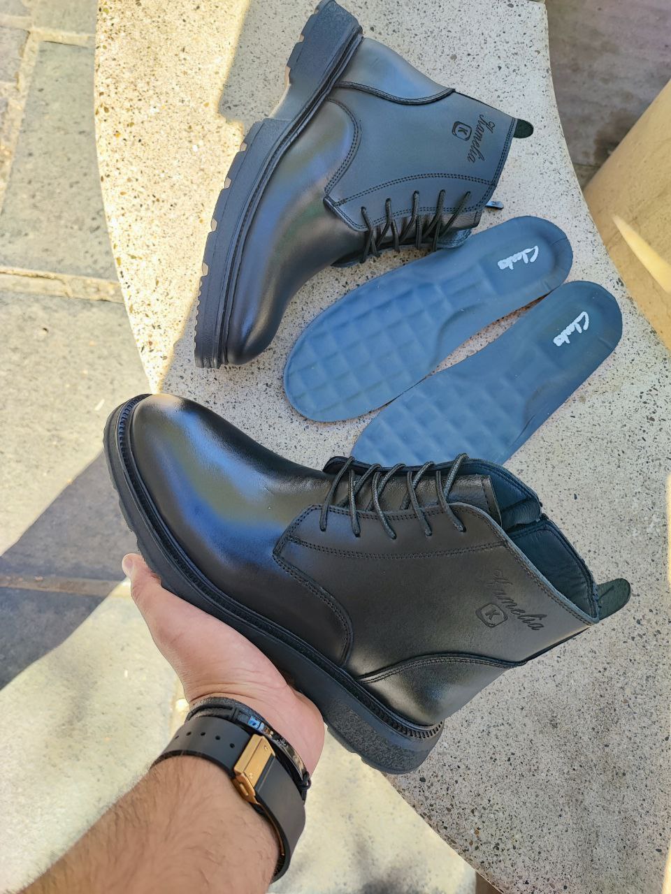 نیم بوت چرمی گاوی مردانه بندی بغل زیپ کد 2122 نیم بوت چرمی گاوی مردانه بندی بغل زیپ کد 2122