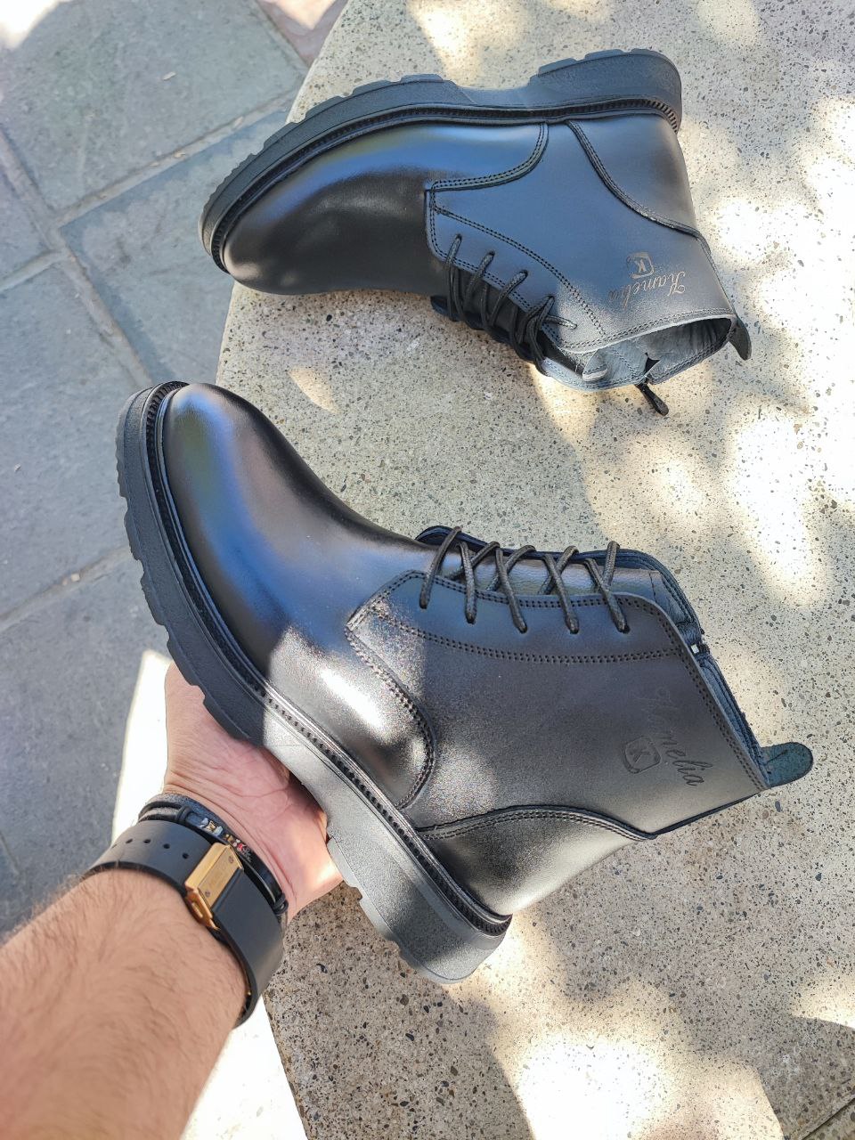 نیم بوت چرمی گاوی مردانه بندی بغل زیپ کد 2122 نیم بوت چرمی گاوی مردانه بندی بغل زیپ کد 2122