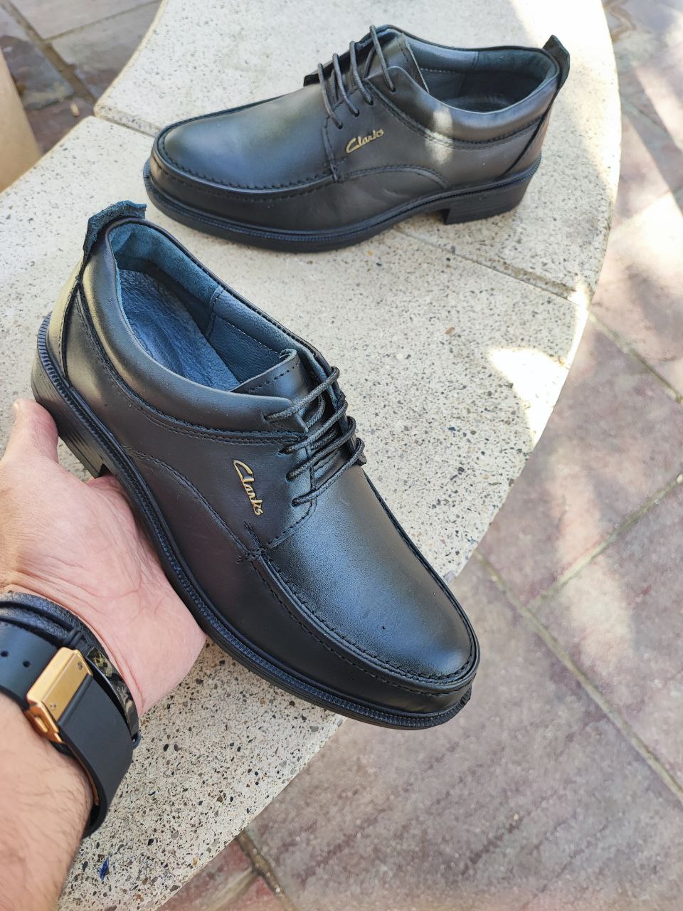 کفش پرسنلی بندی تمام طبی تمام چرم طبیعی همپا کد 2148