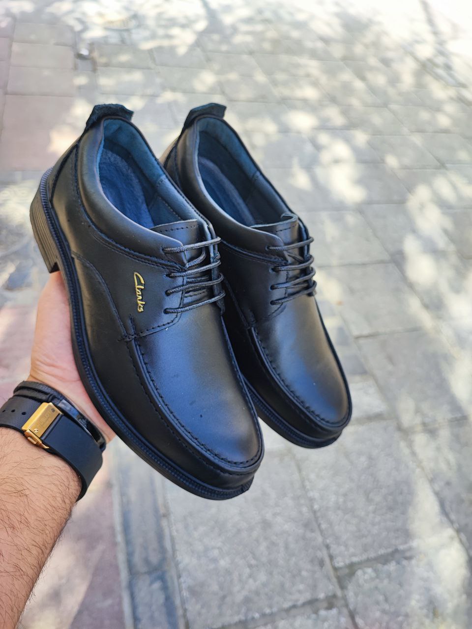 کفش پرسنلی بندی تمام طبی تمام چرم طبیعی همپا کد 2148