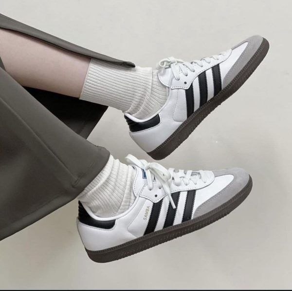 کفش زنانه آدیداس سامبا سفید مشکی کد 3095 Adidas Samba Code 3095
